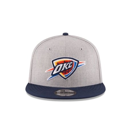 Newera ニューエラ OKC オクラホマシティ Thunder サンダー NBA グレー 紺 スナップバックキャップ 9FIFTY