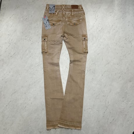 米国シカゴ発 Gunzinii ガンジーニ Jeweled Cargo Stacked Jeans ジュエル カーゴ スタックドデニム (JNS133)