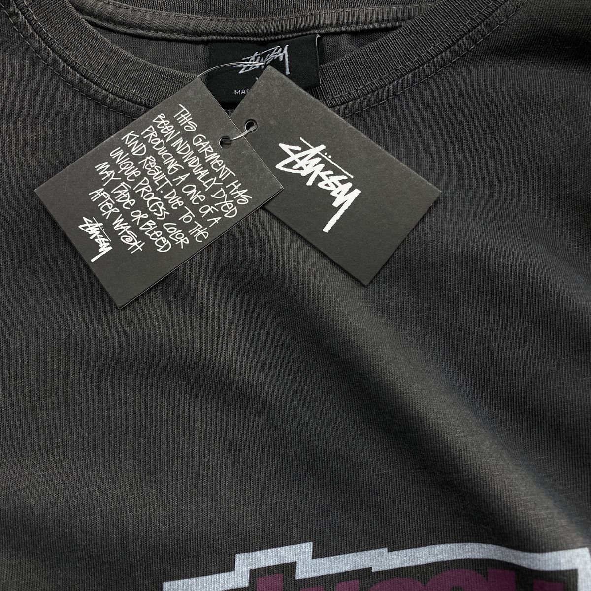 【Stussy】DROP U ピグメントダイ　ロンT フェード　墨黒　メキシコ製 fit=scale-down,w=1200