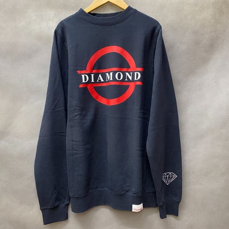 Diamond Supply ダイヤモンドサプライ PlanetaryRing クルーネック スウェット トレーナー  ピスタグ付き  紺