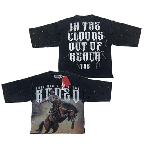 日本未入荷ブランド TAKER テイカ― RODEO クロップドTシャツ ラインストーン (CropT26)