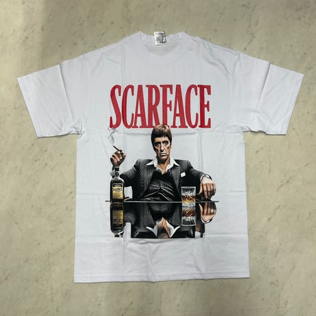 LA発 SCARFACE トニーモンタナ アンダーグラウンド グラフィック ヘビーウェイト Tシャツ 白 (GTS104)