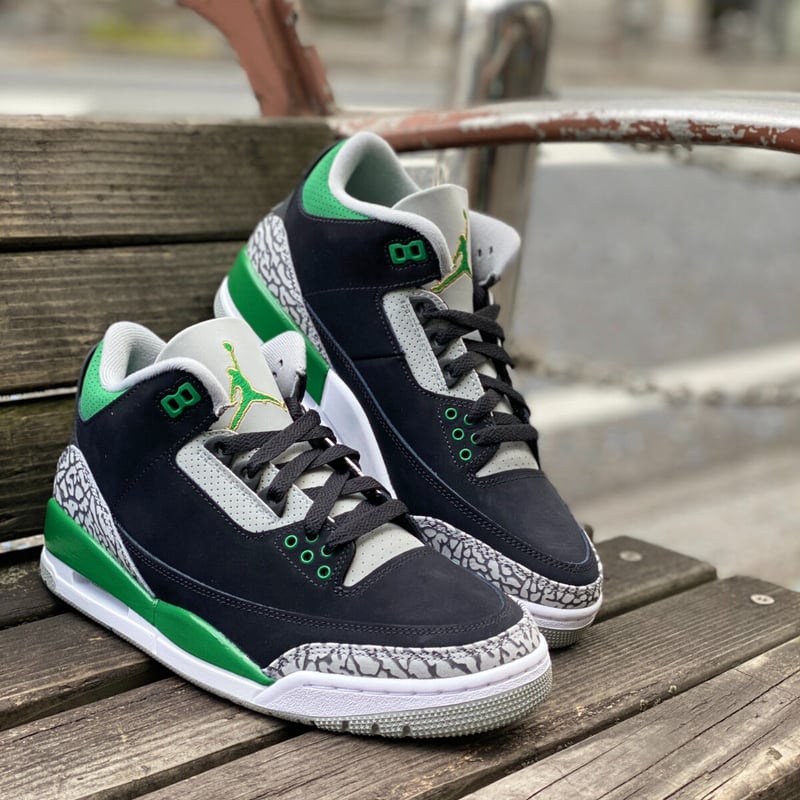 NIKE AIR JORDAN3 RETRO ナイキ エアジョーダン3 レトロ 黒/緑/グレー...