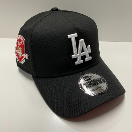 海外限定 Newera ニューエラ 9Forty Aフレーム LA Dodgers ドジャース 50th Anniv キャップ 黒 赤 (940-290)