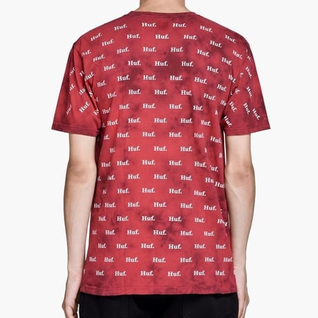 HUF ハフ 総柄 ドメスティック マリエッタ 半袖 Ｔシャツ TIEDYE タイダイ 赤 ストリート ヴィンテージ加工