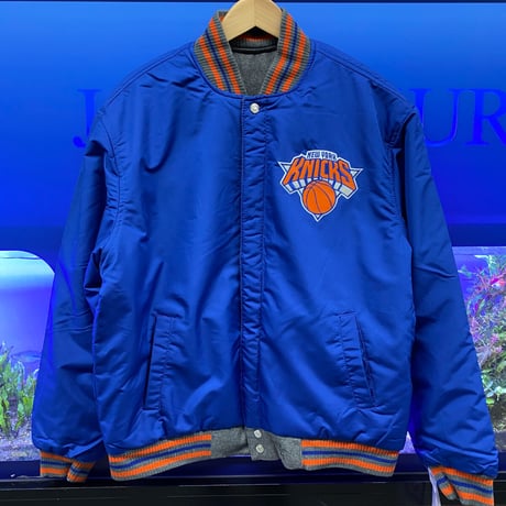 NBA公認 JH DESIGN  JHデザイン NY ニックス Knicks 青 グレー リバーシブル スタジアムジャンパー スタジャン