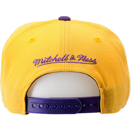 Mitchell&Ness ミッチェル&ネス NBA ロサンゼルスLA レイカーズ Lakers 黄色×紫 USA正規品 スナップバック キャップ サイズ調節可 バスケット