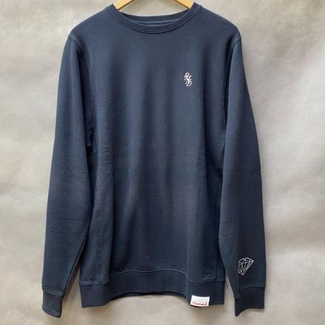 Diamond Supply ダイヤモンドサプライ DMND クルーネック スウェット ベーシック トレーナー 紺