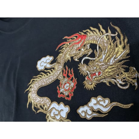 横須賀名物 スカジャン Ｔシャツ 刺しゅう スカT 龍 ドラゴン Dragon 黒 和柄 ジャパン