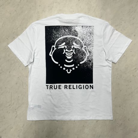 True Religion トゥルーレリジョン Flocked Buddha T-Shirt ブッダフェイス グラフィック Tシャツ  (TRUE-TS3)