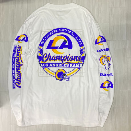 限定 NFL 2022 スーパーボウル  チャンピオンズ LA RAMS ロサンゼルス ラムズ 長袖 Tシャツ
