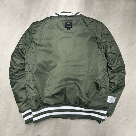 米国仕様 New Era ニューエラ Alpha Industries アルファインダストリーズ MLB LA ドジャース MA-1 ジャケット オリーブ