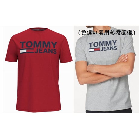 TOMMY JEANS トミージーンズ  半袖 Tシャツ 赤 Lock Upロゴ レギュラーフィット