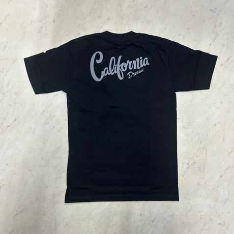 LA発 California Dreamin カリフォルニア グラフィック 半袖 ヘビーウェイト Tシャツ 黒 (GTS136)