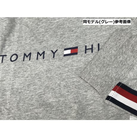 TommyHilfiger トミーヒルフィガー  長袖 Tシャツ ロンT ネイビー 紺 ロゴ テープ袖 ロングスリーブ