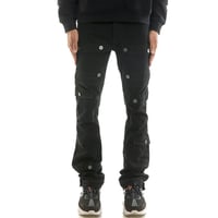海外限定 KDNK ディーケーエヌケー Obsidian Stacked Skinny Flare スタックド スキニーカーゴ フレア ジーンス (JNS57)