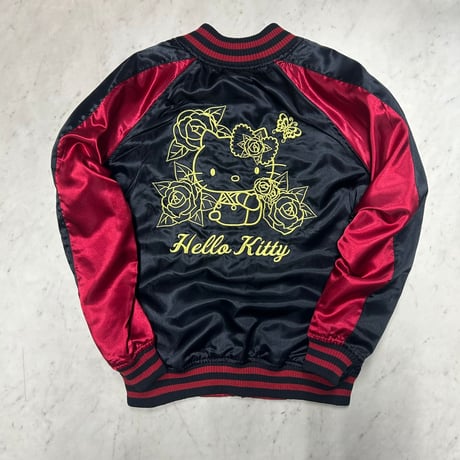横須賀発祥 リバーシブル スカジャン Reversible SUKAJAN サテン地 サンリオ Hello Kitty ハローキティ (SKJ77)
