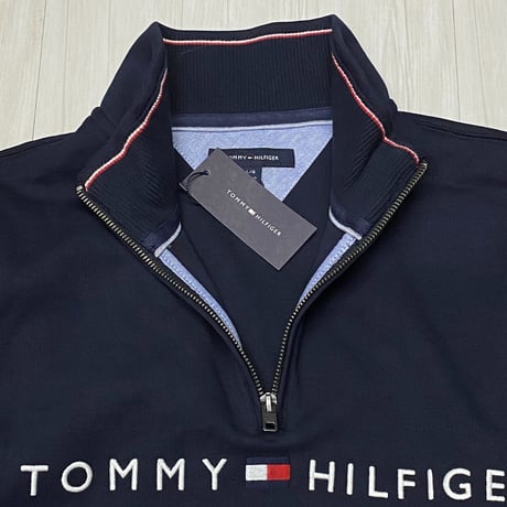 TOMMY HILFIGER USA 3/4 クオータージップ モックネック スウェットプルオーバー (R4F-27)
