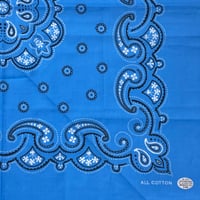 日本製 ペイズリー バンダナ Paisley Bandana 大判サイズ 綿100% スカイブルー (BNDN75)