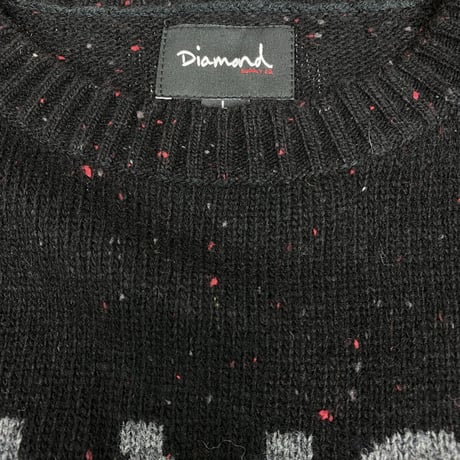 Diamond Supply ダイヤモンドサプライ College Knit ウール セーター MIX ミックスカラー 黒