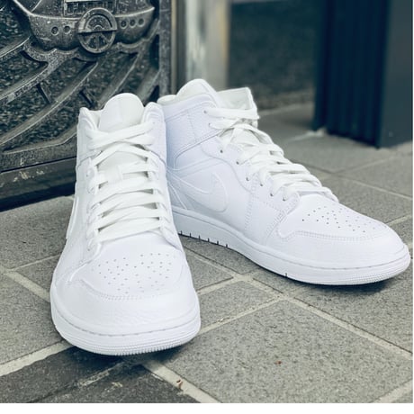NIKE ナイキ AIR JORDAN1 MID エアジョーダン1 ミッドカット 白 トリプルホワイト AJ1 (aj23)