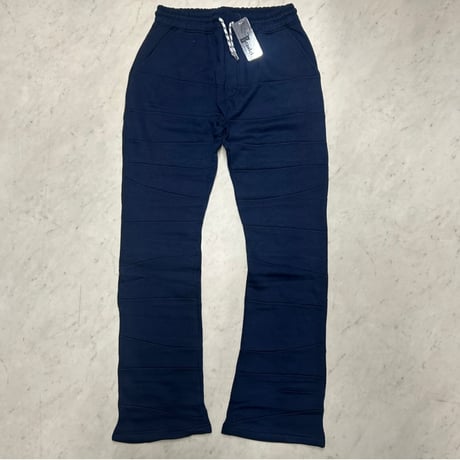 米国LAブランド Bezalel Jeans ベザレル ジーンズ Horizontal stitched 横ステッチ スウェットパンツ 紺 (JNS238)