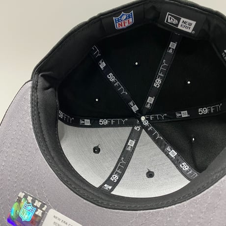 海外限定 NEWERA 59Fifty NFL ラスベガス レイダース Raiders スーパーボウル XVIII 白黒 (24-6)