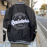 米国仕様 NFL公式 ラスベガス RAIDERS レイダース TWILL ツイル スタジアムジャンパー アメフト (JH-26)