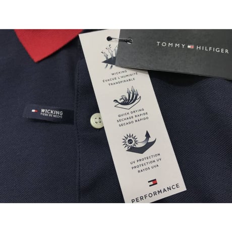 TommyHilfiger 半袖 ポロシャツ Polo 紺 パッチ メッシュ UVカット 吸水速乾  NY トラディショナル