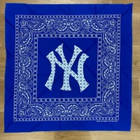 大判バンダナ NY ニューヨーク モノグラム BIGロゴ ペイズリー Monogram Paisley ロイヤルブルー (BNDN113)