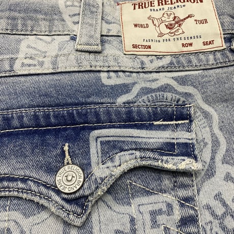 プレミアムジーンズ True Religion トゥルーレリジョン Ricky リッキー 総柄 ストレートジーンズ (JNS254)