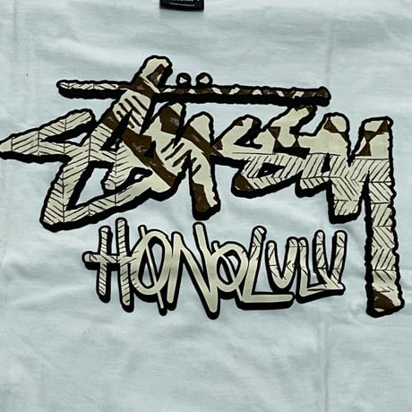【M】ハワイ限定 Stussy ステューシー 半袖 Honolulu ホノルル Tシャツ 白 USA正規品  HAWAII (10)