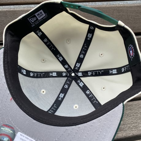 USA限定 9FIFTY ニューエラ MLB アスレチックス Athletics スナップバックキャップ ARCHIVE 緑 (950-228)