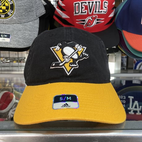 Adidas アディダス NHL ピッツバーグ ペンギンズ ストレッチキャップ アイスホッケー ヴィンテージ