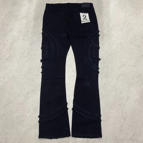 米国ブランド FWRD Denim NY スタックドフレア デニム Stacked Twisted Jeans ジェットブラック (JNS15)