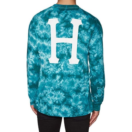 限定モデル HUF ハフ Popeye ポパイ 長袖 Ｔシャツ ロンＴ コラボデザイン tiedye タイダイ MINT ミント 緑青