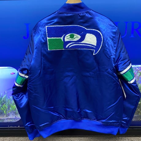 Mitchell&Ness ミッチェル&ネス NFL シアトル シーホークス サテン スタジアムジャンパー