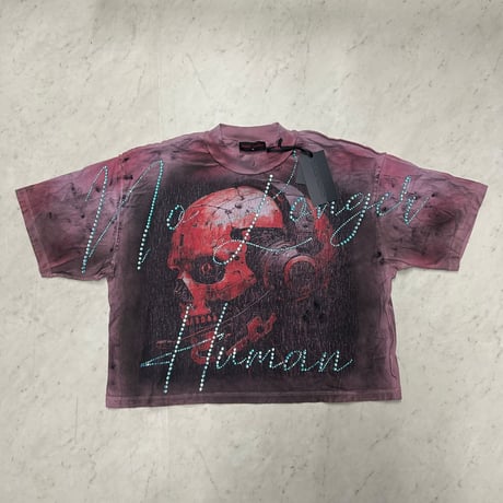 カリフォルニア発 Rare Peace レアピース No Longer Human クロップドTシャツ ラインストーン (CropT20)