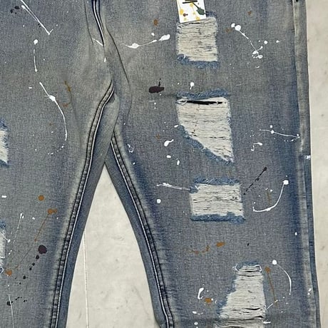 米国発 Painted Rum ペインテッドラム Paint Splatter Jeans ペイント ダメージデニム (JNS184)