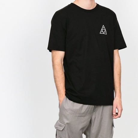 HUF ハフ トリプルトライアングル TT 半袖 クルーネック Tシャツ 黒 BIGバックプリント