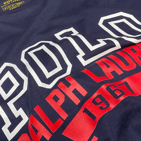 USAモデル POLO RALPH LAUREN ラルフローレン ARCH アーチ型ロゴ Tシャツ 紺 (RL4)