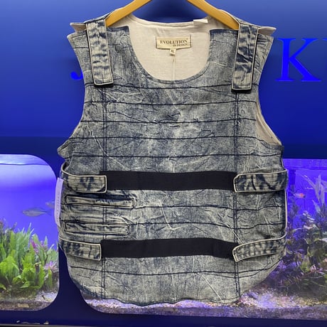 EVOLUTION エボリューション Military ミリタリー デニム ベスト 防弾チョッキスタイル WB