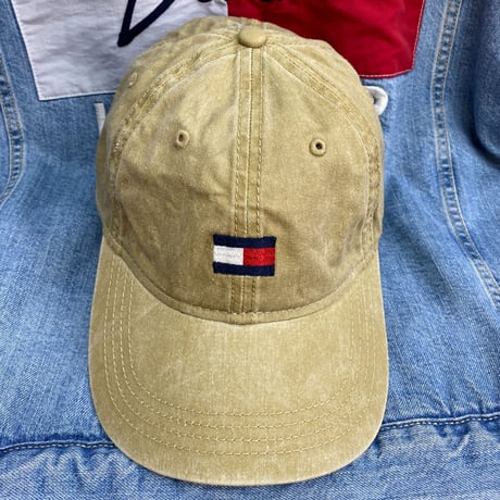 トミーヒルフィガー TOMMY HILFIGER ストラップバックキャップ カーキ フラッグロゴ