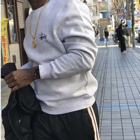 Stussy ステューシー Basic Logo ベーシック ロゴ スウェット トレーナー クルーネック アッシュグレー