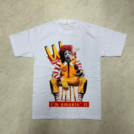 LA発 I'm Smokin' It ドナルド Weed グラフィック 半袖 Tシャツ 白 (GTS151)