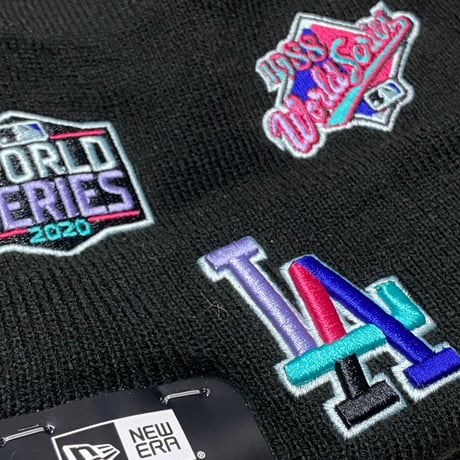USA限定 NEWERA ニューエラ MLB WSチャンピオンズ ニット帽 ロサンゼルス ドジャース Dodgers