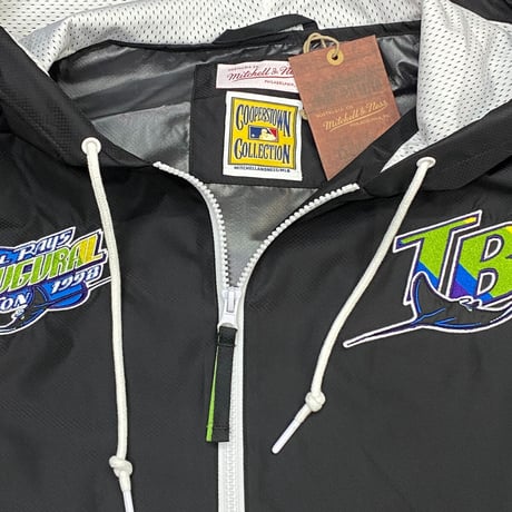USA限定 Mitchell&Ness MLB タンパベイ レイズ Team Origins ハーフZIP ウィンドブレーカー