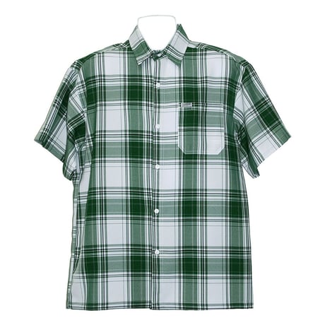 アメリカ製 CALTOP キャルトップ 緑×白 チェックシャツ 半袖 ボタンアップ