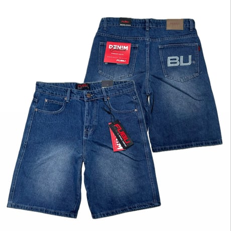 USA仕様 FUBU フブ Denim Shorts Pants デニム ショートパンツ Y502 Med Blue (SJNS52)