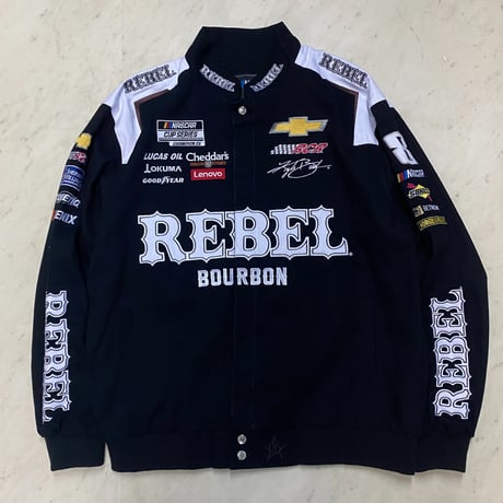NASCAR ナスカー JHデザイン REBEL Bourbon レーシングジャケット KYLE BUSCH カイルブッシュ #8  (NSCR24)